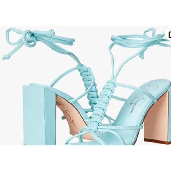 Jessica SIMPSON MAENA LEATHER STRAPPY ANKLE WRAP SANDALS - Picture 2 of 8